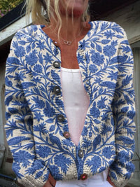 Sienna | Floral Button Front Knit Cardigan