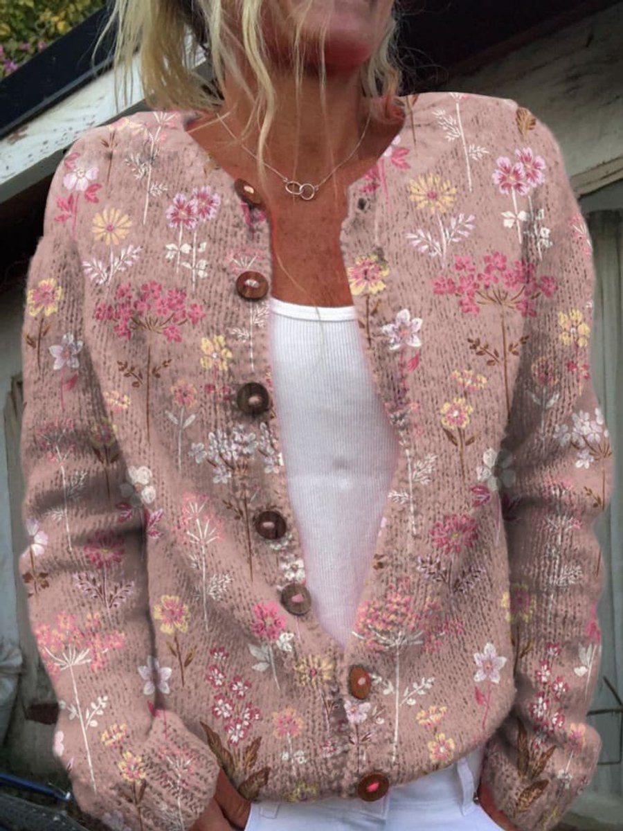 Sienna | Floral Button Front Knit Cardigan