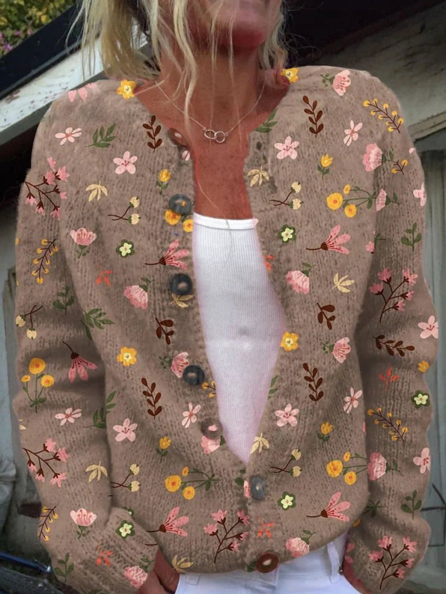 Sienna | Floral Button Front Knit Cardigan