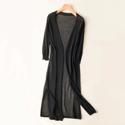 Everly | Longline Lightweight Open Front Cardigan