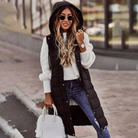 Amelia | Maxi Hooded Quilted Puffer Vest
