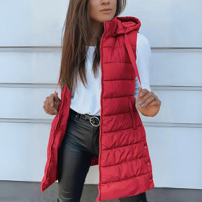 Diana | Longline Lightweight Hooded Puffer Vest