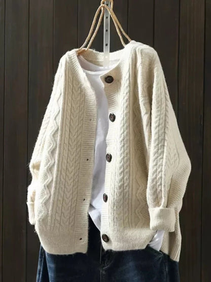 Sophia | Cable Knit Button Front Cardigan