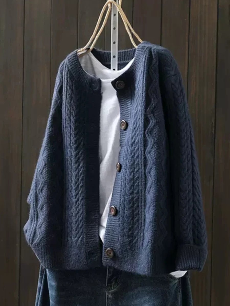 Sophia | Cable Knit Button Front Cardigan