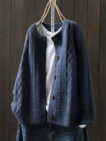 Sophia | Cable Knit Button Front Cardigan