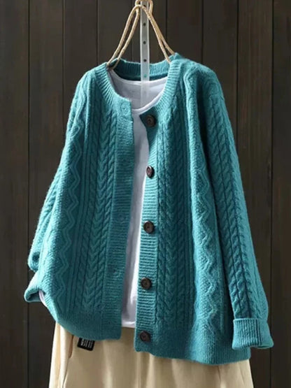 Sophia | Cable Knit Button Front Cardigan