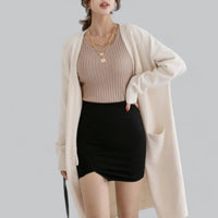 Presley | Longline Open Front Knit Cardigan