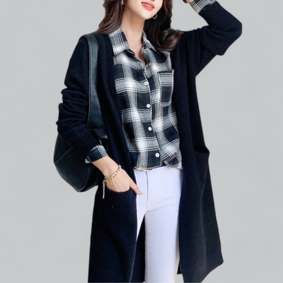 Presley | Longline Open Front Knit Cardigan