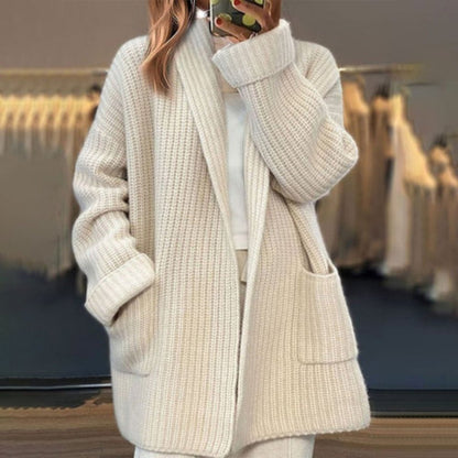 Nova | Shawl Collar Open Front Knit Cardigan