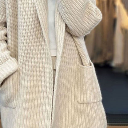 Nova | Shawl Collar Open Front Knit Cardigan