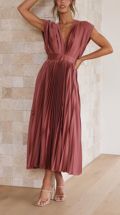 Melissa | Pleated Summer Midi Wedding Guest Dress