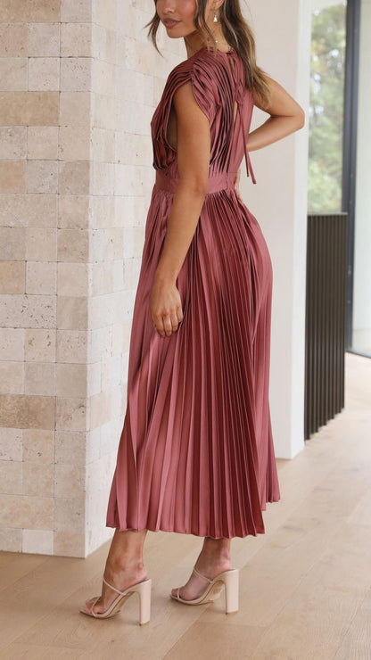 Melissa | Pleated Summer Midi Wedding Guest Dress