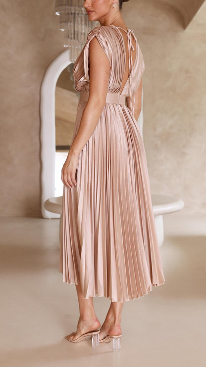 Melissa | Pleated Summer Midi Wedding Guest Dress