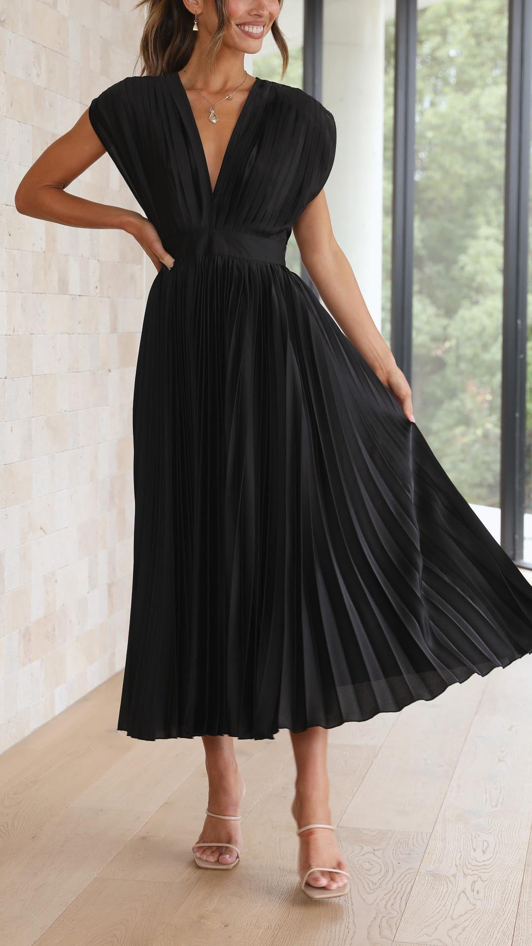 Melissa | Pleated Summer Midi Wedding Guest Dress