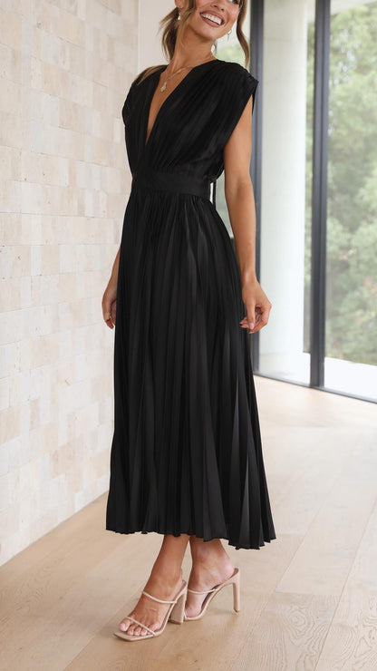 Melissa | Pleated Summer Midi Wedding Guest Dress