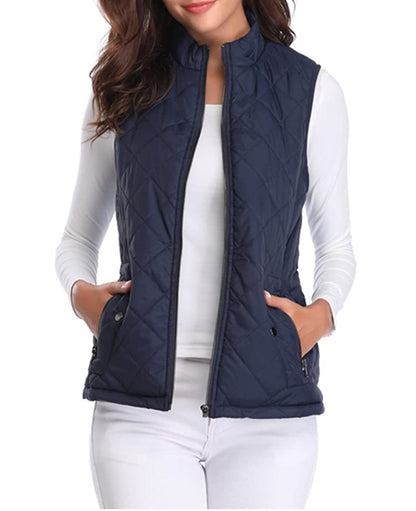 Olivia | Lightweight Quilted Zip Puffer Vest