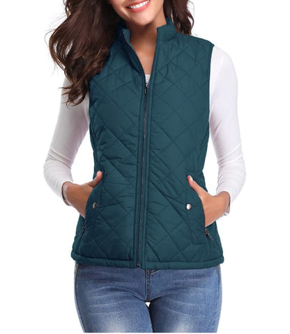 Olivia | Lightweight Quilted Zip Puffer Vest