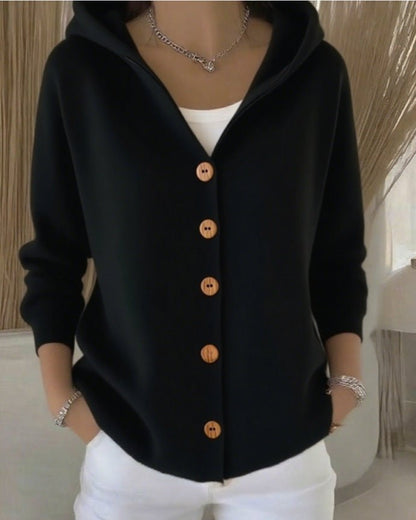 Jade | Hooded Button Front Cardigan