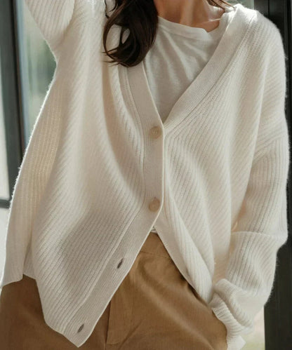 Aurora | Oversized V Neck Ribbed Cardigan