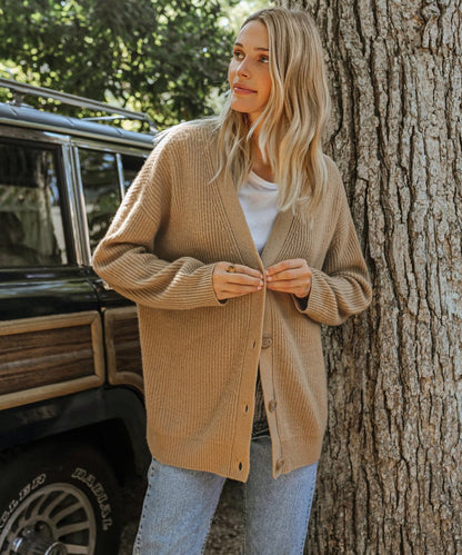 Aurora | Oversized V Neck Ribbed Cardigan