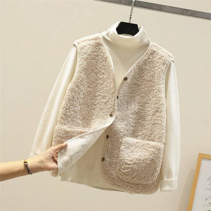 Hailey | Teddy Sherpa Button Front Vest