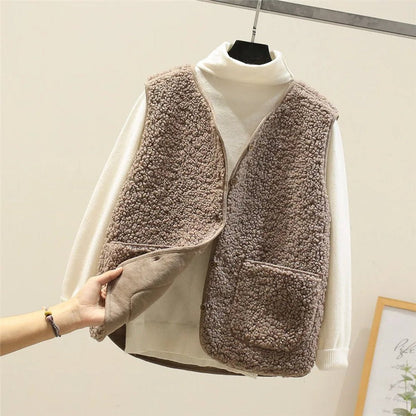Hailey | Teddy Sherpa Button Front Vest