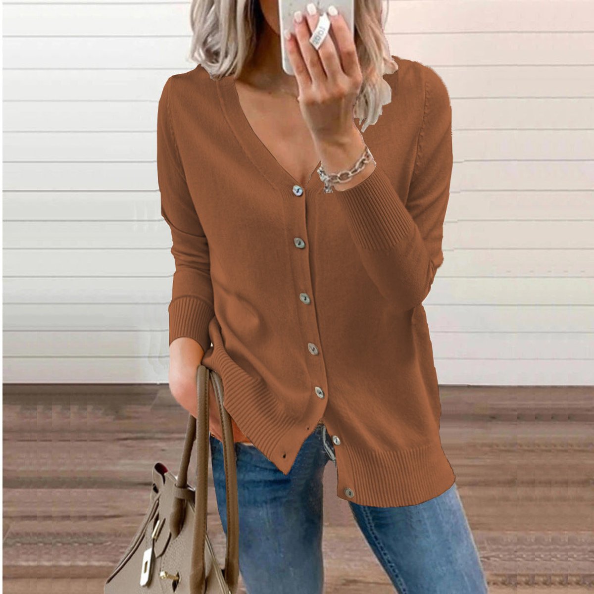 Kinsley | V Neck Knit Cardigan