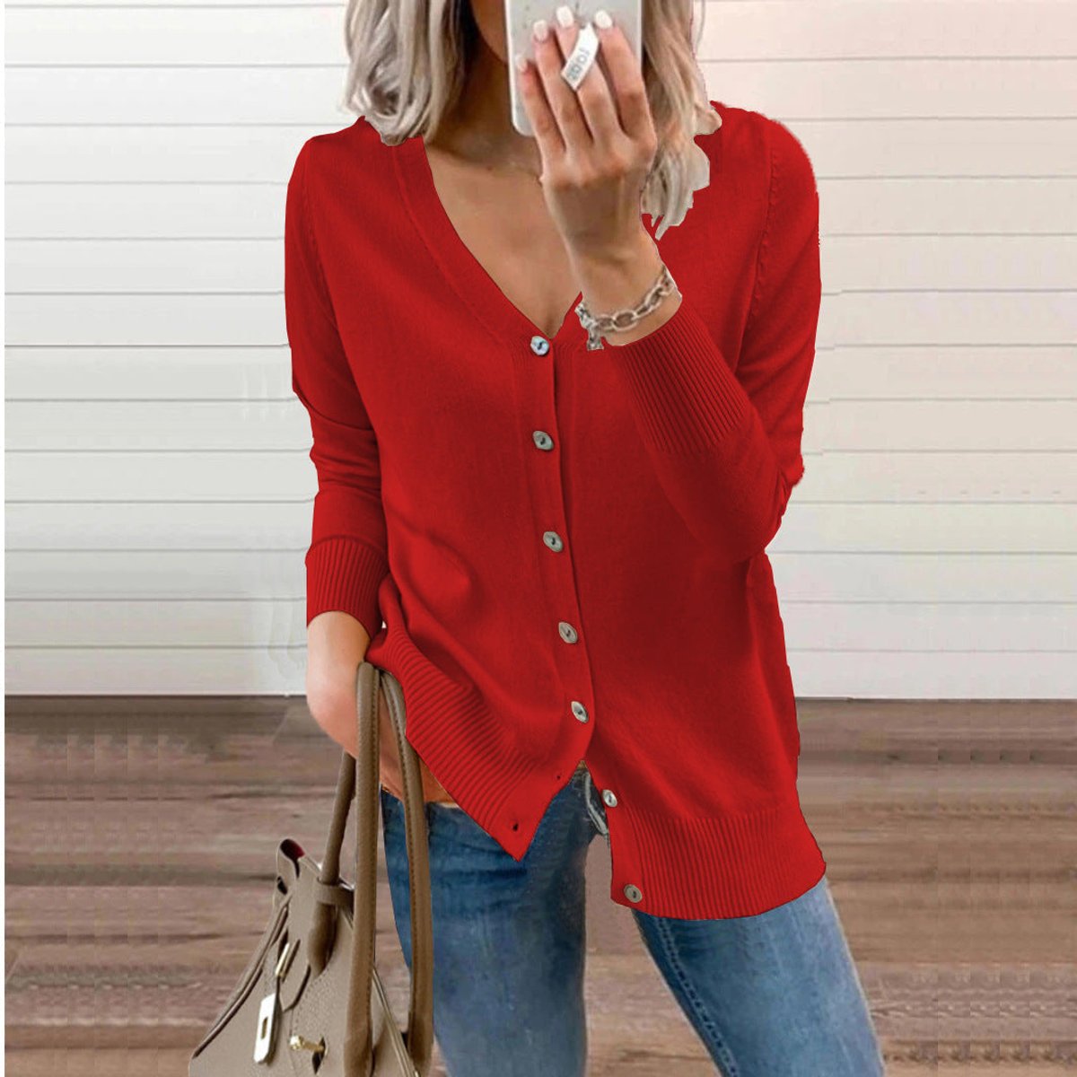 Kinsley | V Neck Knit Cardigan