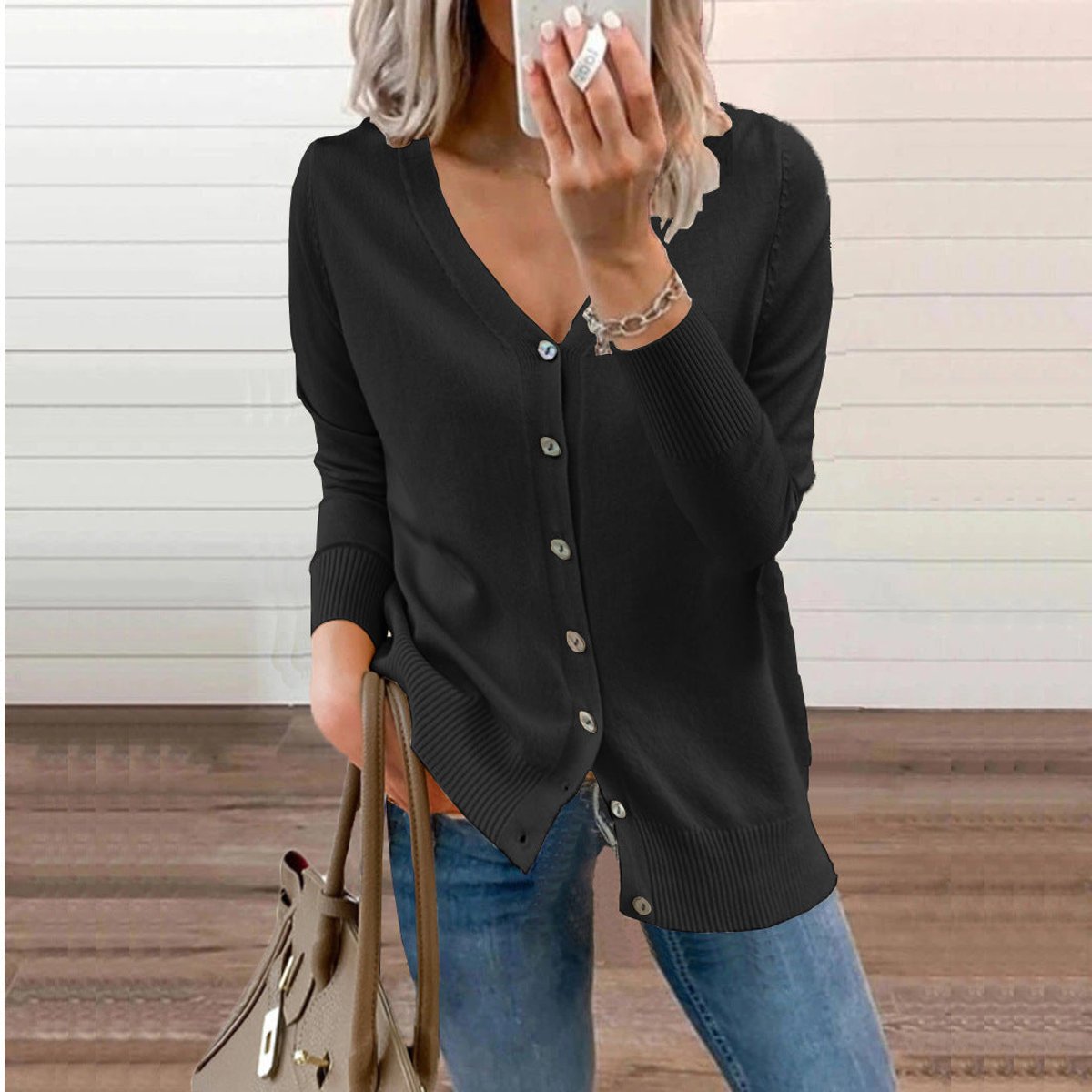 Kinsley | V Neck Knit Cardigan